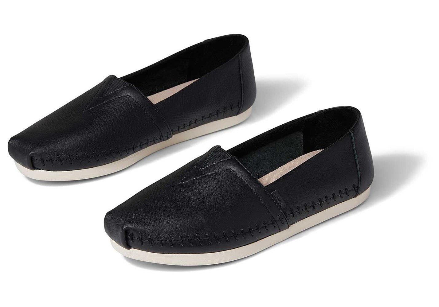 Toms Espadryle Damskie Czarne - Alpargata Skórzane - 68HUFGSYW